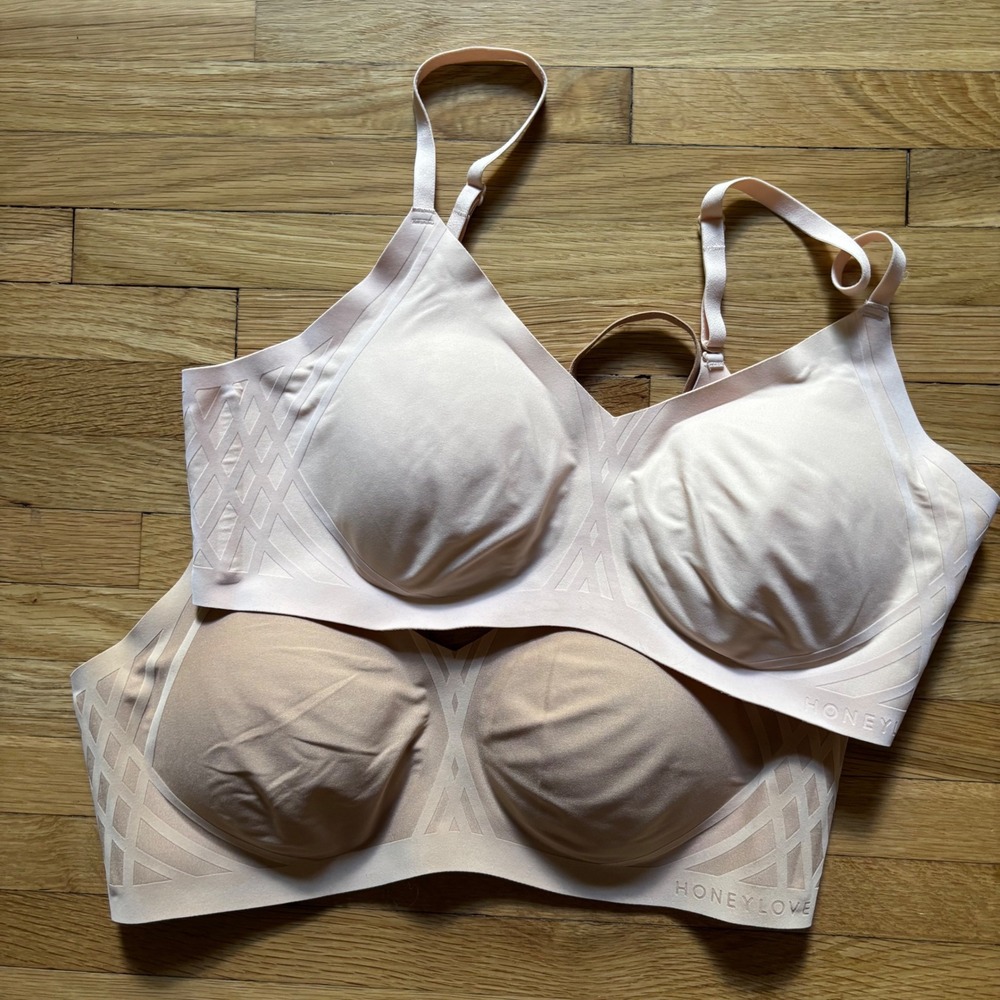 Honeylove Silhouette Wireless Bra Bundle Women's Medium Wireless Nude 36 B/C